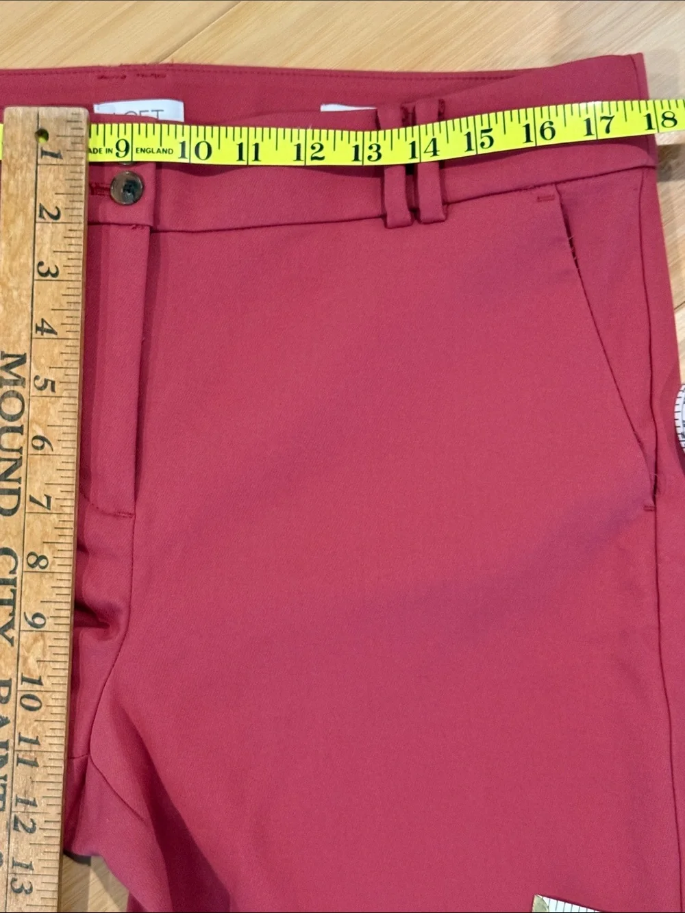 LOFT Coral-Red (pomegranate) Skinny Cropped Ankle Pants